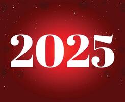2025 Happy New Year Design Red And White Festive Abstract Logo Symbol Illustration vector
