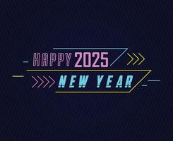 2025 Happy New Year Design Neon Elegant Abstract Logo Symbol Illustration vector