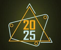 2025 Happy New Year Yellow Brown Abstract Festive Elegant Design Illustration vector