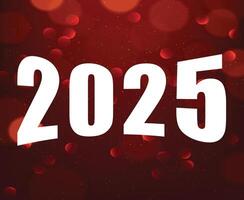 2025 Happy New Year Design Red And White Festive Abstract Logo Symbol Illustration vector