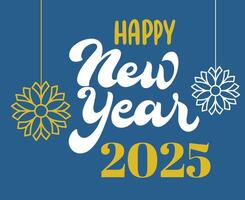 2025 Happy New Year Blue And Yellow Design Festive Elegant Abstract Illustration vector