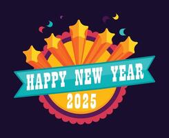 2025 Happy New Year Abstract Colorful Festive Design Illustration vector