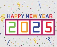 2025 Happy New Year Colorful Abstract Festive Elegant Design Illustration vector