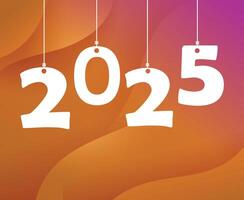 2025 Happy New Year Design Brown And White Festive Abstract Logo Symbol Illustration vector