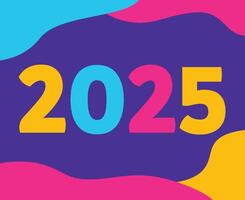 Happy New Year 2025 Design Multicolor Elegant Abstract Logo Symbol Illustration vector
