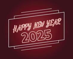 2025 Happy New Year Design Red And White Festive Elegant Abstract Logo Symbol Illustration vector