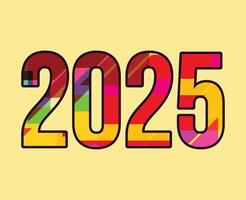 2025 Happy New Year Design Colorful Abstract Logo Symbol Illustration vector