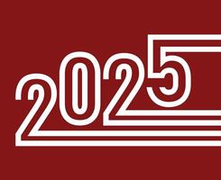 2025 Happy New Year Red And White Abstract Festive Elegant Design Illustration vector
