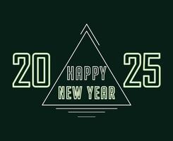 2025 Happy New Year Design Green And White Festive Elegant Abstract Logo Symbol Illustration vector
