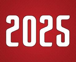 2025 Happy New Year Design Red And White Abstract Logo Symbol Illustration vector