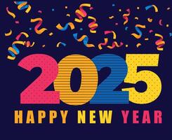 Happy New Year 2025 Design Multicolor Festive Abstract Logo Symbol Illustration vector