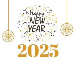 2025 Happy New Year Brown And Yellow Design Festive Elegant Abstract Illustration vector