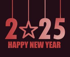 Happy New Year 2025 Design Maroon Festive Abstract Illustration vector