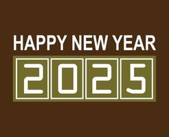 Happy New Year 2025 Design Festive Brown Abstract Illustration vector