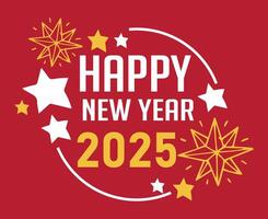 2025 Happy New Year Pink And Yellow Design Festive Elegant Abstract Illustration vector