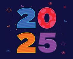 2025 Happy New Year Design Multicolor Festive Abstract Logo Symbol Illustration vector