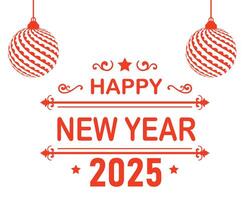 Happy New Year 2025 Design Orange Festive Abstract Illustration vector