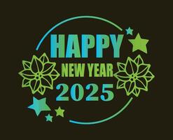 2025 Happy New Year Green And Cyan Design Festive Elegant Abstract Illustration vector