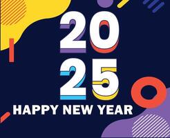 2025 Happy New Year Design Multicolor Festive Elegant Abstract Logo Symbol Illustration vector