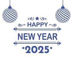 Happy New Year 2025 Design Blue Festive Abstract Illustration vector