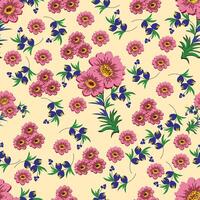 Zinnia flower pattern vector
