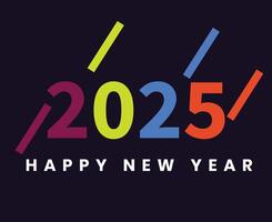 Happy New Year 2025 Design Festive Multicolor Abstract Illustration vector