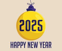 2025 Happy New Year Abstract Yellow And Blue Festive Design Illustration vector