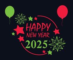 Happy New Year 2025 Abstract Pink And Green Festive Elegant Design Illustration vector