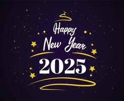 2025 Happy New Year Abstract Yellow And White Festive Design Illustration vector