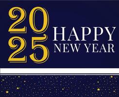 Happy New Year 2025 Abstract Blue And Yellow Festive Design Illustration vector