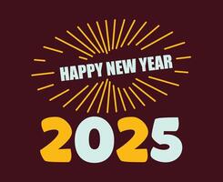 2025 Happy New Year Abstract Maroon And Yellow Festive Design Illustration vector