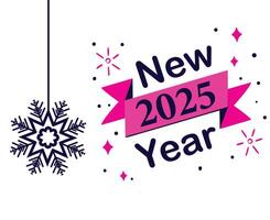 Happy New Year 2025 Pink And Purple Abstract Festive Elegant Design Illustration vector