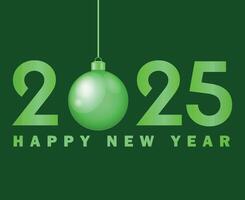 2025 Happy New Year Design Festive Green Abstract Illustration vector