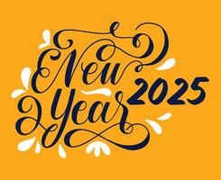New Year 2025 Design Blue And Yellow Elegant Festive Abstract Illustration vector