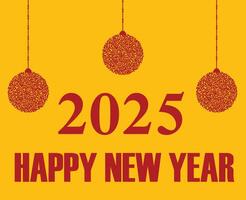 Happy New Year 2025 Abstract Red And Yellow Festive Elegant Design Illustration vector