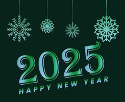 Happy New Year 2025 Abstract Green Festive Elegant Design Illustration vector