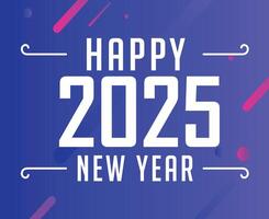 Happy New Year 2025 Design Elegant Blue And White Abstract Illustration vector