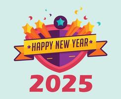 2025 Happy New Year Abstract Colors Festive Design Illustration vector