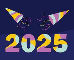 Happy New Year 2025 Abstract Multicolor Festive Elegant Design Illustration vector
