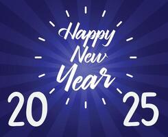 2025 Happy New Year Abstract Blue And White Festive Design Illustration vector