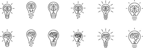 Light Bulb line icon , isolated on white background. Idea sign, solution, thinking concept. Lighting Electric lamp, electricity, shine, shiny. Flat style for graphic design, logo, web site, UI. vector