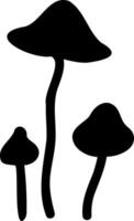 Mushroom silhouette image. Big set of mushroom - Edible and non-edible mushrooms. vector