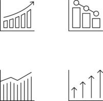 Bar graph line icons set. Graph, Line, Bar, Chart, Diagram, Report, Statistics. Business graphs and charts icons. Business infographics. Statistic data, charts. vector
