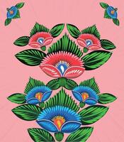 A set of floral borders with a border of flowers Colorful Rickshaw painting vector