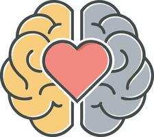human brain on white background vector