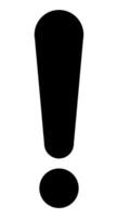 exclamation mark, black and white simple illustration of exclamation point symbol, isolated on white background vector