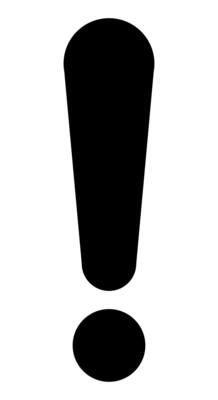 exclamation mark, black and white simple illustration of exclamation point symbol, isolated on white background