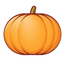 pumpkin, color cartoon illustration of squash, isolated on white background vector