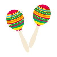 Two colorful maracas are shown with a white background vector