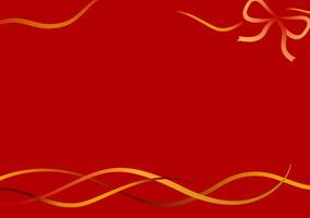 Christmas theme in red background with gradient ribbon decoration for using as background, banner, greeting card vector